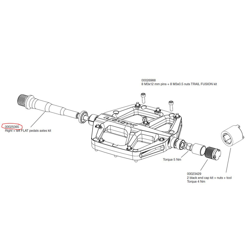 Náhradní díl LOOK Right + left FLAT pedals axles kit