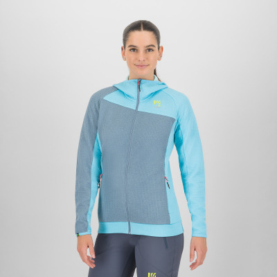 Karpos AVERAU dámska FULL-ZIP mikina s kapucňou windw.blue/bachelor b.